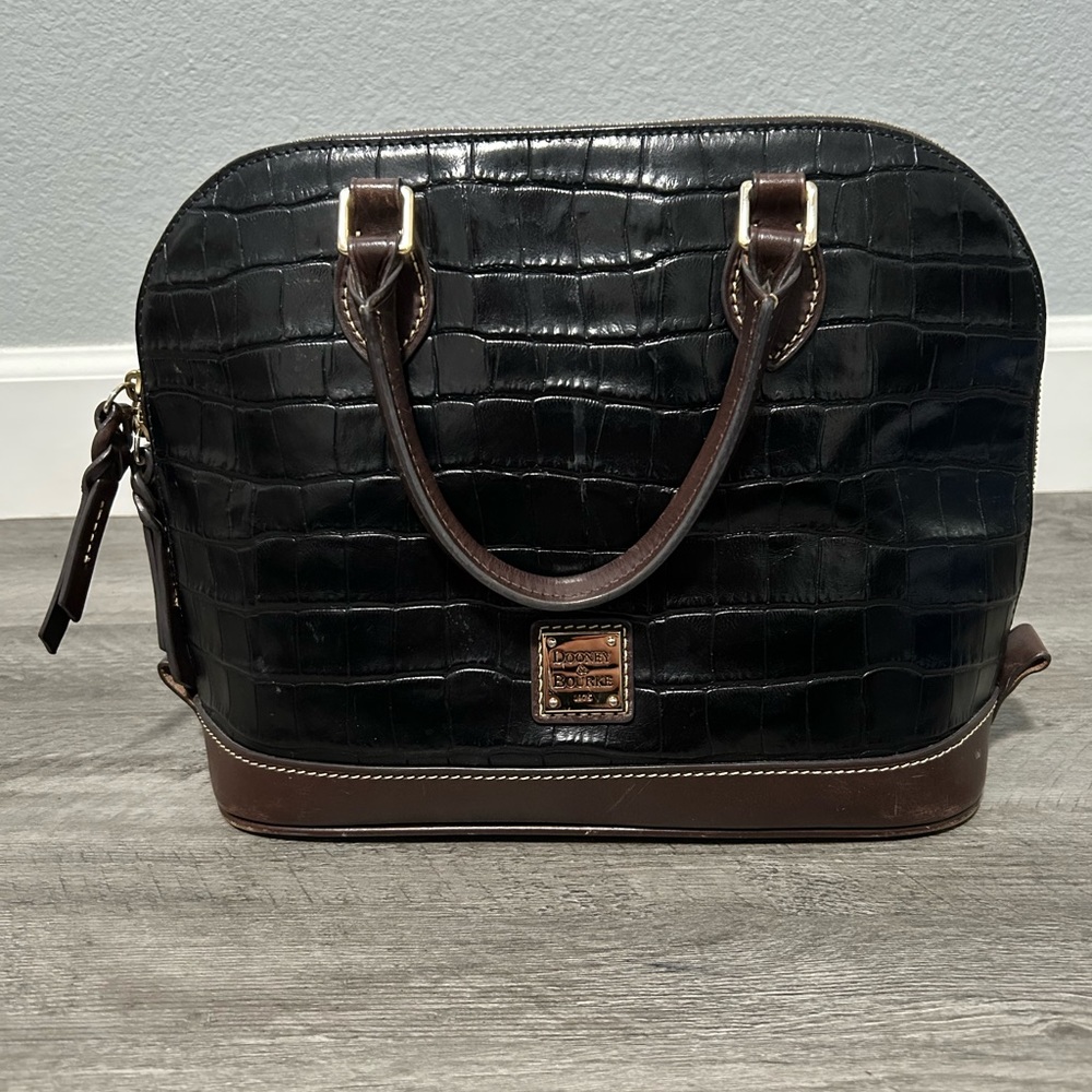 DOONEY & BOURKE CROC LEATHER HANDBAG